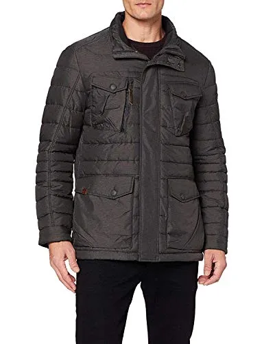 camel active, Herren Winterjacke Parka Steppjacke Anorak Wetterfester Parka Darkgrey 114