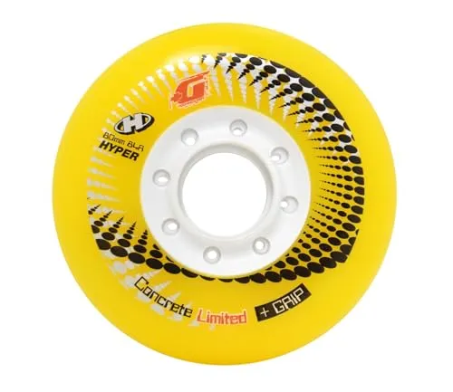 HYPER Concrete +G Limited Edition Inliner Rollen 80mm/84A - Rollen für Inline-Skates mit stabilen Felgen und starkem Grip, ideal für alle gängigen Marken. Perfekt für glatte Fahrten und Tricks, 4er-Pack für langanhaltenden Spaß.