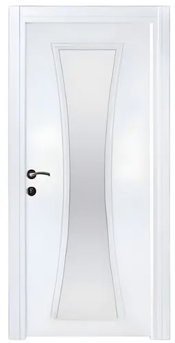 Weiße Paneeltür mit Glaseinsatz - Modern und Elegant - Moderne 1-flügelige Tür mit Milchglaseinsatz für Wohnräume. Maße: 87 x 205 cm. Stilvolles Design in Weiß, ideal für eine helle und freundliche Atmosphäre.