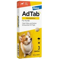 AdTab 225 Mg Kautabletten für Hunde >5,5-11 Kg