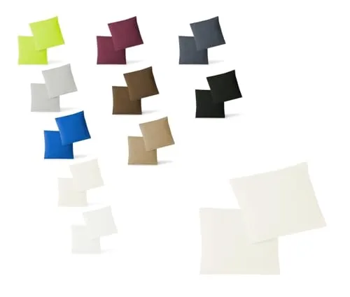 EXKLUSIV HEIMTEXTIL Jersey Kissenbezug 2er Set 80 x 80 cm Natur