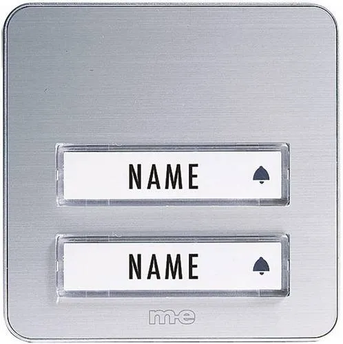 M-e modern-electronics KTA-2 A/S Klingelplatte mit Namensschild 2fach Silber 12 V/1A
