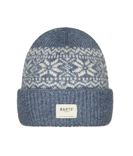 Barts Negomba Beanie Strickmütze Damen - Nachhaltige Wintermütze mit Umschlag in Blau - Vielseitige Einheitsgröße (54-59 cm), stylische Strickmütze für den Herbst und Winter, bietet optimalen Kälteschutz und ist umweltfreundlich.