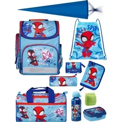 Ranzen-Set 10teilig SPIDEY Schulranzen-Set mit Schultüte / Zuckertüte und Sporttasche - Blau