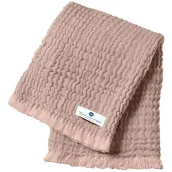 nordic coast company Musselindecke Altrosa 80x80 cm - 4-in-1 Babydecke aus 100% Oeko-Tex Baumwolle, ideal als Zudecke, Pucktuch oder Krabbeldecke, weich, atmungsaktiv und pflegeleicht für unterwegs oder Zuhause.