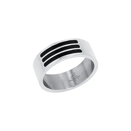 Amor Ring Edelstahl Unisex Damen Herren Ringe, Schwarz, Kommt in Schmuck Geschenk Box, 9675357