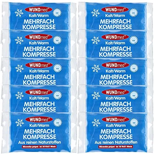 Wundmed wiederverwendbare Kalt-/Warmkompressen, 10 Stück, 8,5 x 13 cm, Thermische Kompress, Thermokompressen, Thermal Compress, Weiß, Modern, Packung