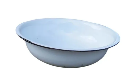 Deko-Impression Dekoschüssel Eisenschale Eisenschüssel Pflanzschale Emaille-Optik weiß 40 cm D (1 St)