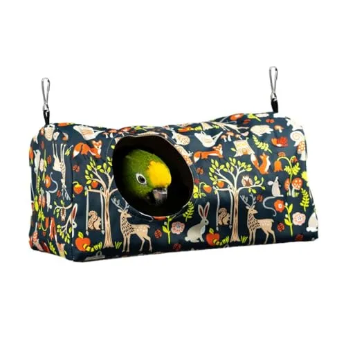 MiOYOOW Vogelnestbett, Vogel Hängematte, Plüsch Vogelnest Haus Zelt Bett Papagei Hängen Höhle Vogelnest Hängekäfig Zeltständer Schaukel Hängebett Spielzeug für Kleine Haustiere Taube Papagei