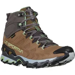 La Sportiva Ultra Raptor II Mid Leather GTX Damen Wanderschuhe – Gr. 38.5 - Hochwertige Wanderschuhe aus Nubuk-Leder, wasserdicht und atmungsaktiv mit GORE-TEX, ideal für Fast Hiking und exzellente Stabilität dank Comfort Collar und stabilisierendem Ferseneinsatz.