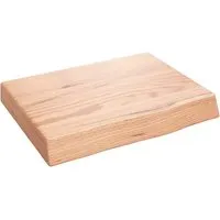 vidaXL Multifunktionale Waschtischplatte aus Eichenholz - Hochwertige Waschtischplatte aus massivem Eichenholz mit Naturkante, ideal für Badezimmer und vielseitig einsetzbar als Regal oder Tischplatte. Sofort einsatzbereit dank behandelter Oberfläche.