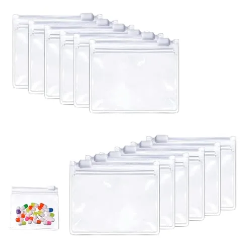 Stück Mini Zip Beutel,7.6*7cm Pillenbeutel Mit Verschluss Reißverschluss | Klein Zipper Tütchen,Wiederverwendbare Pouch,Tragbare Plastiktüten,Aufbewahrungstasche,für Medizin,Reise,Organizer 12