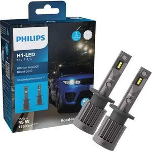 Philips Auto-Lampe Ultinon Pro6000 Boost HL 11258U60B2X2, H1, LED, 12V / 13W, Scheinwerferlampe, 2 Stück