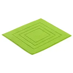 Vossen Badematte Feeling - Beidseitig nutzbar & fußbodenheizungsgeeignet - Badematten aus 100% Baumwolle, quadratisch in meadowgreen, mit Hoch-Tief Effekt, pflegeleicht und ideal für jedes Badezimmer.