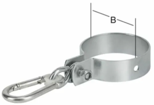 Schaukelschelle Manschettenhaken für ø120 mm Rundholz mit Karabiner 955370189
