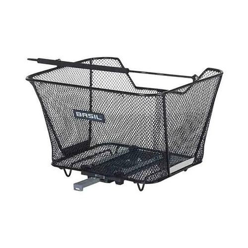 Basil Lesto MIK HR-Korb 32 cm x 41 cm x 27 cm - Fahrradtasche für Gepäckträger mit vormontierter MIK-Adapterplatte, ideal für sicheres Transportieren von Gepäck auf dem Fahrrad.