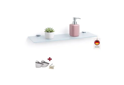 HOOZ Wandregal aus ESG-Sicherheitsglas, 18cm tief, rechteckig - Elegantes Wandregal aus 6 mm starkem ESG-Sicherheitsglas für stilvollen Stauraum. Ideal für Bad, Küche oder Wohnraum – nutzt Wandflächen optimal und fügt sich harmonisch in jede Umgebung ein.