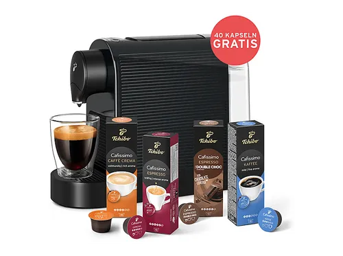TCHIBO Pure plus + 40 Kapseln Kapselmaschine Schwarz von Tchibo