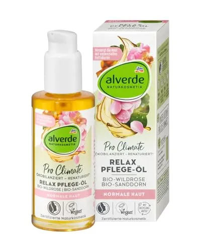 alverde NATURKOSMETIK Relax Pflege-Öl Wildrose, Sanddorn, 100 ml