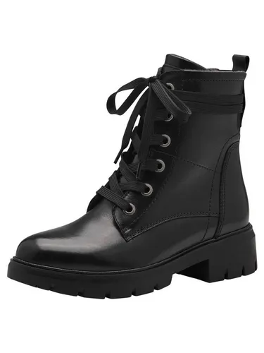 Tamaris COMFORT Damen Stiefeletten zum Schnüren mit Reißverschluss Herbst, Schwarz (Black Nappa), 37 EU - Wanderschuhe mit herausnehmbarem Fußbett für individuelle Anpassung. Ideal für stilvolle Herbstspaziergänge und gemütliche Treffen.