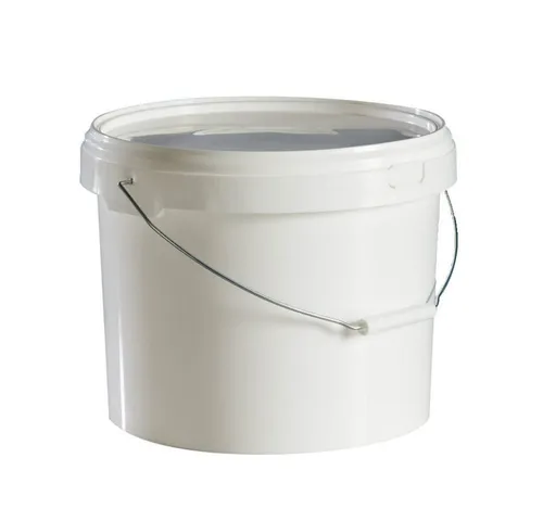 Trevendo Baueimer Leereimer mit Deckel 15 Liter weiß, (Leereimer mit Deckel und Metallbügel), lebensmittelecht