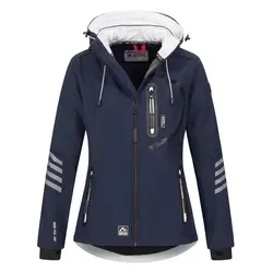 Arctic Seven Damen Softshell Funktionsjacke AS186 - Navy/Weiß, Gr. 5XL - Funktionsjacke für Damen, warm und stylisch, mit taillierter Passform und fleecegefütterter Kapuze, ideal für Outdoor-Aktivitäten.