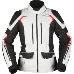 Modeka Elaya Lady Textiljacke 3in1 für Damen, hellgrau/schwarz, Größe 38 - Motorradjacke für Damen mit 3in1-Funktion, 100% wasser- und winddicht, atmungsaktiv und mit herausnehmbaren Protektoren für optimalen Komfort und Sicherheit.