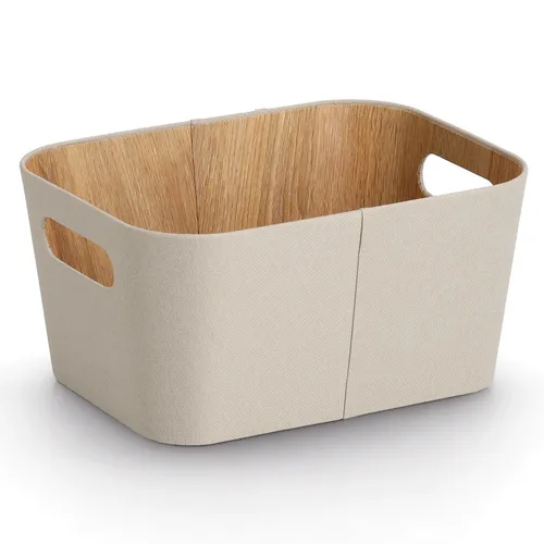 Zeller Present Aufbewahrungskorb aus Pappe/Polyester, beige - Praktische und stilvolle Aufbewahrungsbox in beige für vielseitige Einsätze. Ideal zur Ordnung von Kleinigkeiten in jedem Raum. Hochwertiges Design in warmen Farben, auch in weiteren Varianten erhältlich.