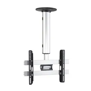 VCM my media TV-Deckenhalterung CM 3 Mini silber - TV-Halterung für 26-40 Zoll Geräte, höhenverstellbar, neigbar und drehbar für optimalen Blickwinkel und Platzersparnis. Robustes Aluminium in silber für eine stilvolle Anbringung.