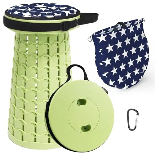 ALEVMOOM Tragbarer Klapphocker,Camping Hocker Teleskophocker,Klappbarer Hocker,Mini Leichte Campinghocker für Outdoor Camping Angeln BBQ Drinnen Küche,Belastung 600lbs