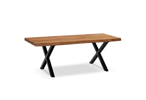 Couchtisch FineBuy Wohnzimmertisch 120 cm aus Akazie mit Baumkante - Tische & Stehtische, handgefertigter Couchtisch aus massivem Akazienholz mit einzigartiger Baumkante, ideal für ein modernes Wohnzimmer.