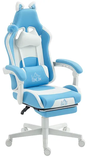 HOMCOM Ergonomischer Gaming-Stuhl mit Fußstütze