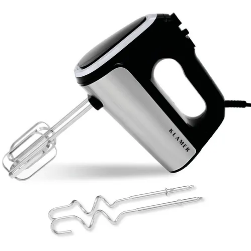 KLAMER Handmixer 600 Watt mit Turbostufe - Handmixer mit 600W und 5 Geschwindigkeitsstufen für perfekte Rührergebnisse. Die Turbo-Funktion erleichtert das Verarbeiten hartnäckiger Zutaten, ideal für Kuchen und Cremes.