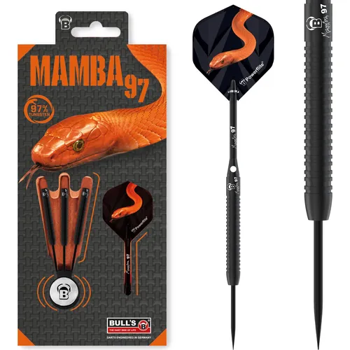 BULL'S Mamba 97 M2 Dartpfeile – Profi Darts-Set aus 97% Tungsten - Hochwertiges Darts-Set für den professionellen Einsatz, bietet präzise Genauigkeit und hervorragende Balance. Ideal für ambitionierte Spieler!