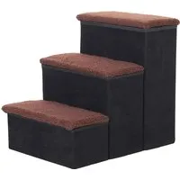 PawHut Haustiertreppe MDF, Wildleder, Vlies