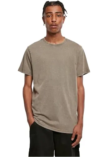 Urban Classics Herren T-Shirt Acid Washed Round Neck Tee, Männer T-Shirt mit Acid-Waschung, Regular Fit, Baumwolle