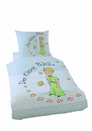 CTI 037785 Bettwäsche Der kleine Prinz Legende 135 x 200 cm - Hochwertige Lizenz-Bettwäsche mit 1 Bettbezug und 1 Wende-Kopfkissenbezug, aus 100% Baumwolle, waschbar bei 60 Grad und mit Knopfverschluss für praktischen Einsatz.