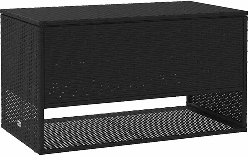 vidaXL Outdoor-Kissenbox Schwarz 100x55x55,5 cm - Gartenbox aus robustem PE-Rattan, ideal zur Aufbewahrung von Kissen und Decken. Mit wasserfestem Innenbeutel und Gasfeder für einfaches Öffnen.