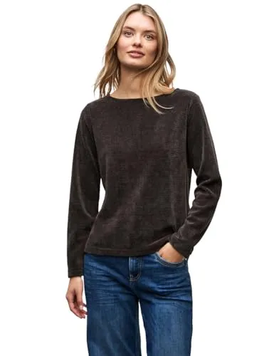 Street One Damen 3227708 Shirt mit U-Boot-Ausschnitt, Deep Roast Brown, Größe 42