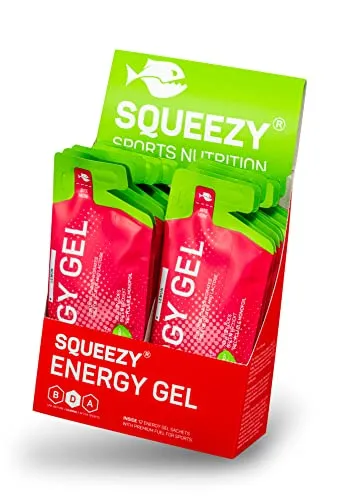 Squeezy Energy Gel Box (Banane) 12er Pack - Sportgel für schnelle & dauerhafte Energie bei maximaler Verträglichkeit | Energie Gel | Laufen, Radsport, Marathon | Power Gel Sport…