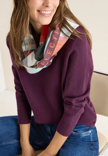 CECIL Damen 5706585 Cosy Loopschal mit Print, Eggplant Red - Schals für Damen, stylischer Schlauchschal mit grafischem Muster für angenehmen Tragekomfort und vielseitige Kombinationsmöglichkeiten.