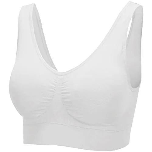 Bestlivings Damen Basic Wohlfühl BH Seamless BH Bralette - ohne Bügel, ohne Clips - Nahtloser Yoga Bra Top