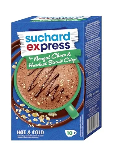 Suchard Express Nougat Choco & Hazelnut Biscuit Crisp, 10x 15g Sticks