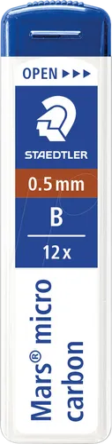 STAEDTLER 2505B - Feinminen, 0,5mm, B, 12 Stück