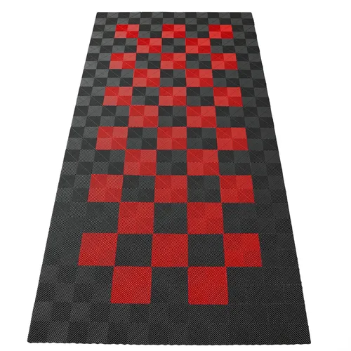 RAMROXX Performance Bodenfliesen Garagenboden 2,8mx5,6m Grau Rot - Hochwertige Kunststoffbodenfliesen für Garagen, robust und langlebig, ideal für den täglichen Einsatz und einfach zu verlegen.