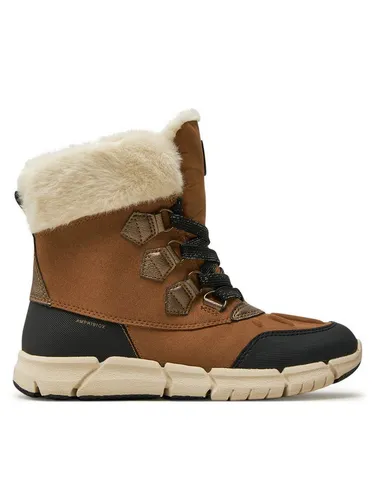 Geox J FLEXYPER Girl B AB Snow Boot - Whisky/Black, 36 EU - Wanderschuhe mit optimaler thermischer Isolierung, maximaler Wasserundurchlässigkeit und Atmungsaktivität für besten Schutz bei jedem Wetter.