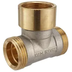 Messing T-Stück für Klemmringverschraubung 1'' Eurokonus