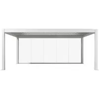 Biohort Glasschiebewand Klarglas 6 m Weiß - Stabile Glasschiebewand aus bruchsicherem ESG-Glas, ideal für windgeschützte Bereiche im Garten. Mit leichtgängiger Rollenlagerung für müheloses Verschieben und einem eleganten Design, das den Blick nach außen nicht einschränkt.