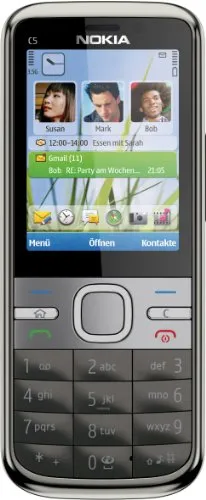 Nokia C5 Smartphone (5,6 cm Display, 5 MP Kamera, Bluetooth) grau - Simlockfreies Handy mit 5-Megapixel-Kamera und leistungsstarkem Musik-Player, ideal für Multimedia-Fans.
