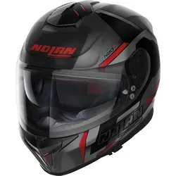 Nolan N80-8 Wanted N-Com Helm, schwarz-grau, Größe XS - Motorradhelm mit Notfallwangenpolster NERS für schnelle Hilfe und ultraweitem Visier mit Anti-Kratz-Beschichtung für beste Sicht.